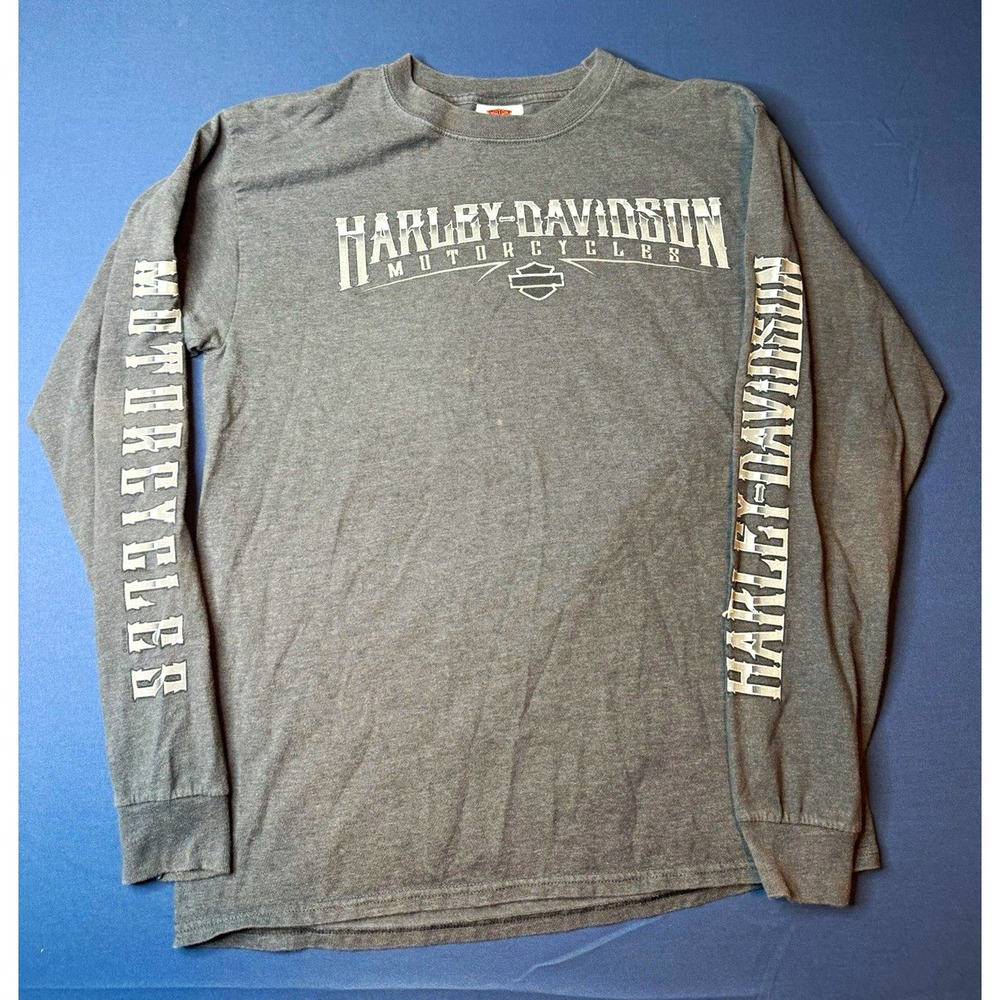 Harley-Davidson Military Sales RAF Mildenhall UK Gray Long Sleeve T-Shirt M